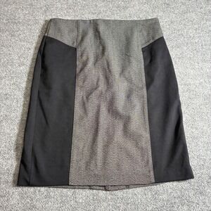 Van Heusen Studio Pencil Skirt Womens 12 Gray Black Colorblock Stretch